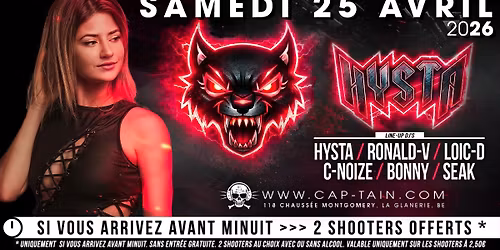 Hysta - Samedi 25 Avril 2026 au Cap'tain