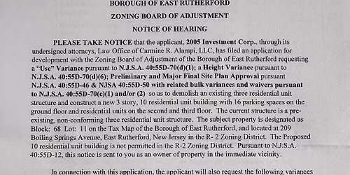 Public hearing for zoning of 209 Boiling Springs Ave