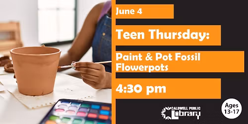 Teen Thursday: Paint & Pot Fossil Flowerpots