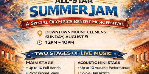 Eastside Music Scene Presents Wertz Warriors All-Star Summer Jam-  A Special Olympics Benefit