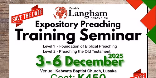 Expository Preaching Training Seminar - Levels 1 & 2