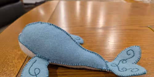 felt whale soft toy making workshop