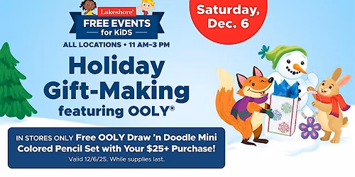 Free Kids Event: Holiday Gift-Making Featuring OOLY\u00ae (Boise)