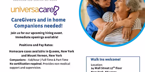 Universacare Hiring Event - September 30th