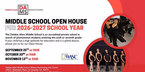 DADA Middle School Open House | NOVEMBER 13TH