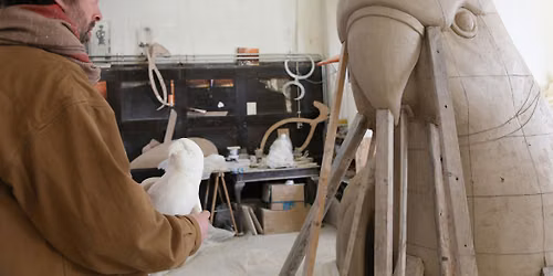 Creative process walkthrough for the "Ring-necked Parakeet\u201d statue
