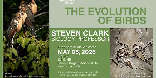 Vancouver Audubon: "The Evolution of Birds" w\/speaker Steven Clark