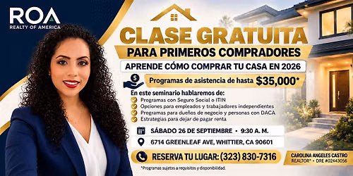 Clase Gratuita para Primeros Compradores de Casa