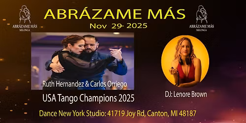 \ud83c\udf42\u2728 Friendsgiving Milonga \u2013 \u00a1Abr\u00e1zame M\u00e1s! \u2728\ud83c\udf42 Workshop and Milonga