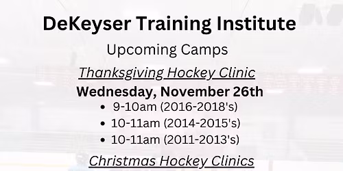Thanksgiving Hockey Camp