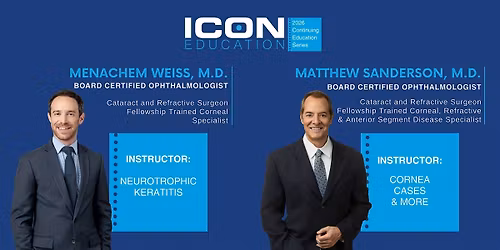 ICON Eyecare's 2 HRs of COPE-Accredited* CE Dinner at Law's Chophouse