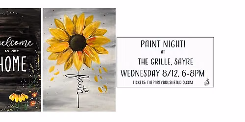 Wednesday 8\/12 Paint Night at The Grille, Sayre!