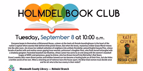 Holmdel Book Club: The Briar Club: a Novel by Kate Quinn