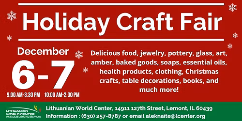 Lithuanian World Center 2025 Holiday Craft Fair