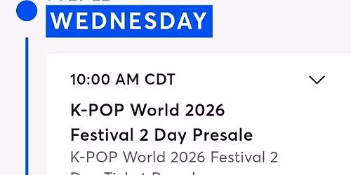 K-POP World 2026 Festival - 2 Day Pass