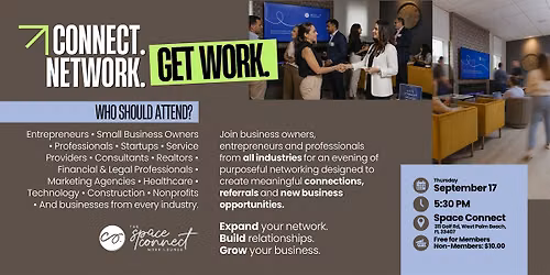 Connect. Network. Get Work. (September Edition)