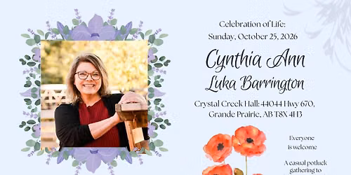Cindy Barrington Celebration of Life
