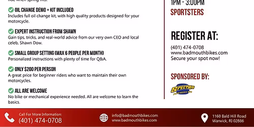 Winter Maintenance Class: All Sportsters