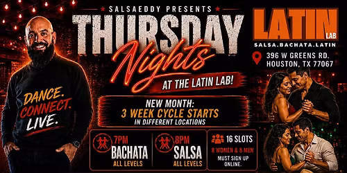Thursday Nights at The Latin Lab | Salsa & Bachata Classes | Houston