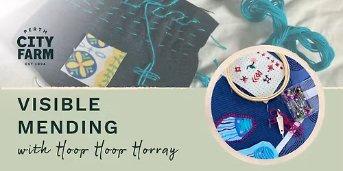 Visible Mending with Hoop Hoop Hooray