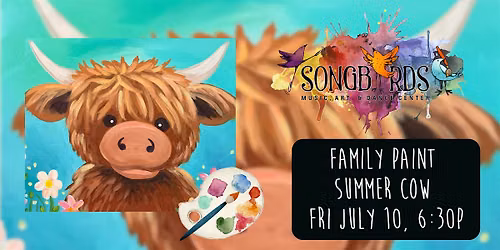 Family Paint Party at Songbirds-Summer Cow