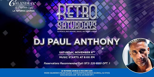 Retro Saturdays with DJ Paul Anthony