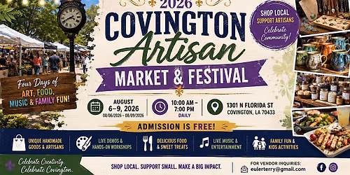 2026 Covington Artisan Market & Festival!
