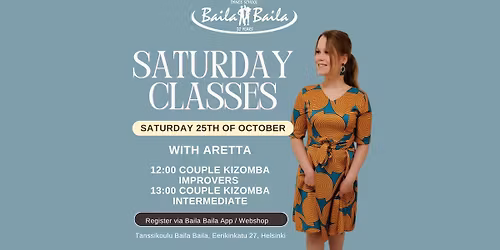 Saturday workshops with Aretta - 25th of Oct!