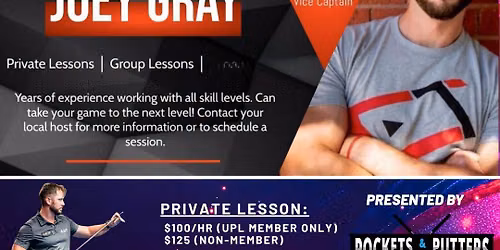 Meet &. Greet with Joey Gray \/ 1:1 Lessons \/ Team Clinic @ Pockets & Putters