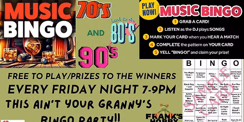 Friday Night Music Bingo!
