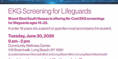 EKG Screening Lifeguards {age 15-25 years} 