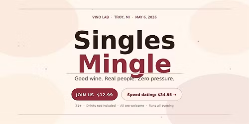 Singles Happy Hour Mingle \u00b7 Meet Over-40 Singles in Troy