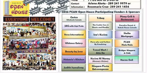 Filipino-Canadian Association of Niagara (FCAN) - 2026 Open House