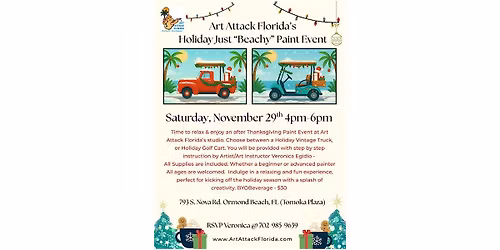Art Attack Florida's Holiday Beachy Paint Event