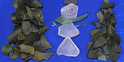"Sea Glass" Framed Trees and Snowman