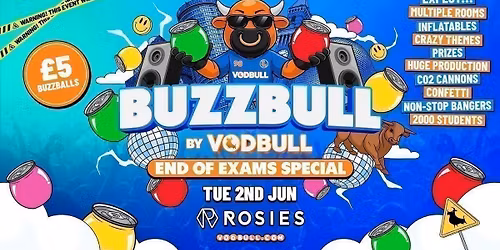 BUZZBULL TUESDAY by Vodbull END OF EXAMS SPECIAL \u26a0\ufe0f[SELLING FAST!!]\u26a0\ufe0f at ROSIES!! \ud83d\udca502\/06