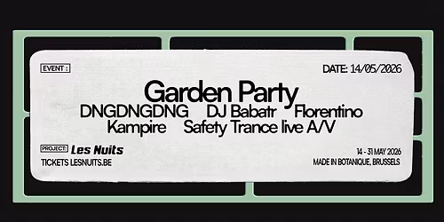 Garden Party | Les Nuits Botanique 2026