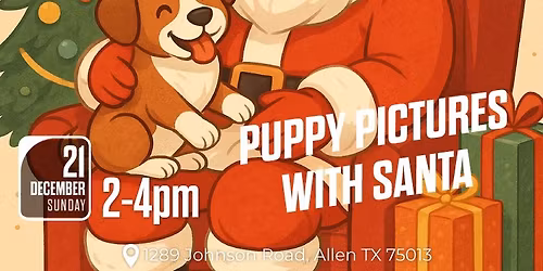 Puppy Pictures with Santa