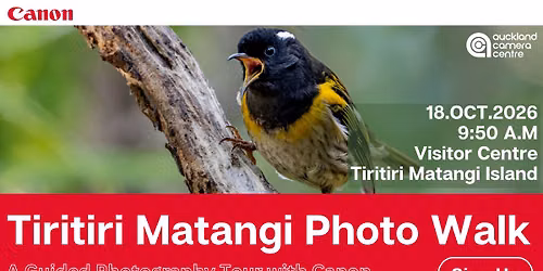 Tiritiri Matangi Island Photo Walk with Canon (Canon users only)