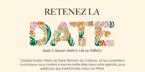 SAVE THE DATE - VOEUX 2026