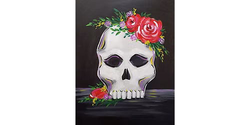 Skull with Flowers - Paint and Sip in Cincinnati | Classpop!\u2122