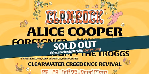 CLAM ROCK 2026 \u2022 AUSVERKAUFT\u2022 03. Juli 2026 \u2022 Burg Clam 