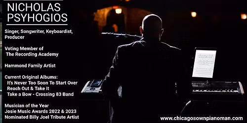 Chicago's Own Piano Man Nicholas Psyhogios at Broken Earth Winery Long Grove