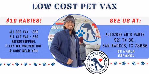 San Marcos Low Cost Pet Shots (TX-80) - Affordable Pet Vax