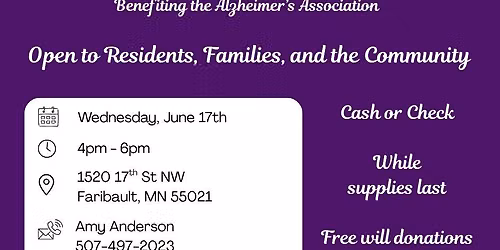 Community Bake Sale to support the Alzheimer's Association