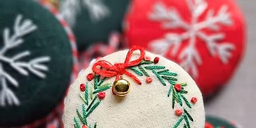 Hand Embroidered Bauble Decorations
