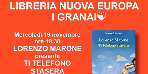 LORENZO MARONE presenta TI TELEFONO STASERA Feltrinelli