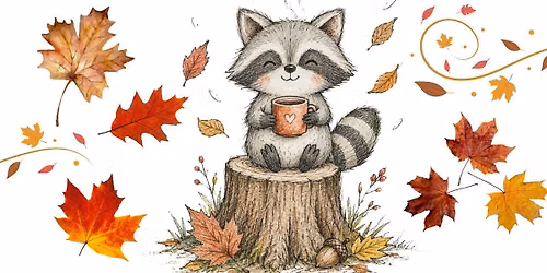 Cozy Autumn Raccoon,  Kids Pencil Drawing Class