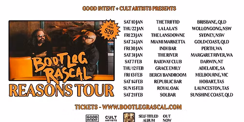 Bootleg Rascal 'Reasons' Tour \u2013 Darwin