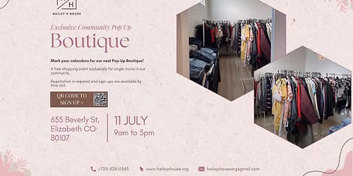 FREE Pop-Up Boutique Shopping Event for Single Moms